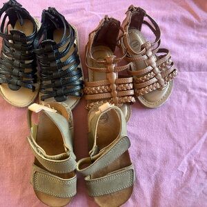 Wonder Nation Kids Sandals - Black, Brown, and Tan